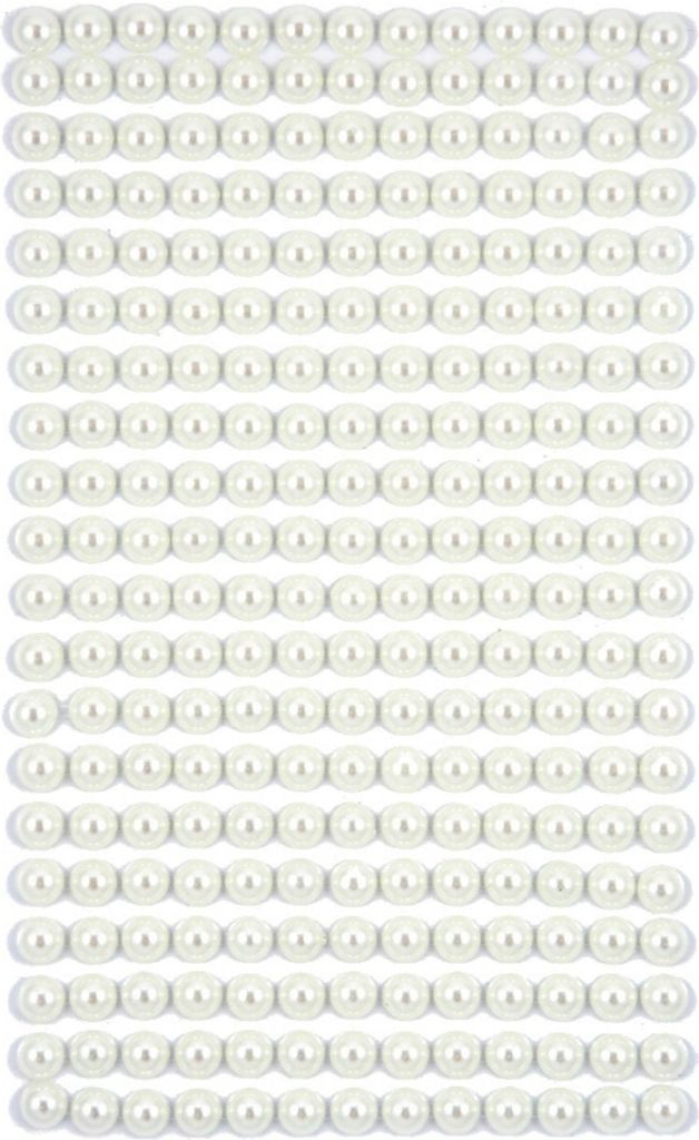 Selbstklebende Perlen 6mm 260Stück Elfenbein