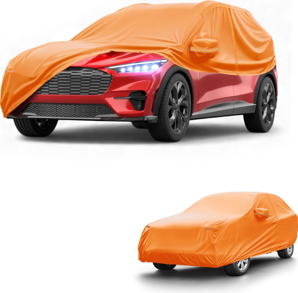 Autoabdeckung Wasserdicht Alle Wetter Automobil Au?en Anti-UV Sonne Regen Schutz Vollst?ndige Au?enabdeckung fš¹r Ford fš¹r Mustang Mach 210D-P...