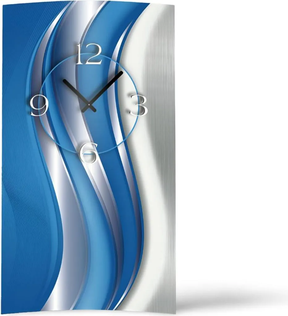Orologio Da Parete Silenzioso Atmosphera - Contorno Argento 30 Cm, Design 3D