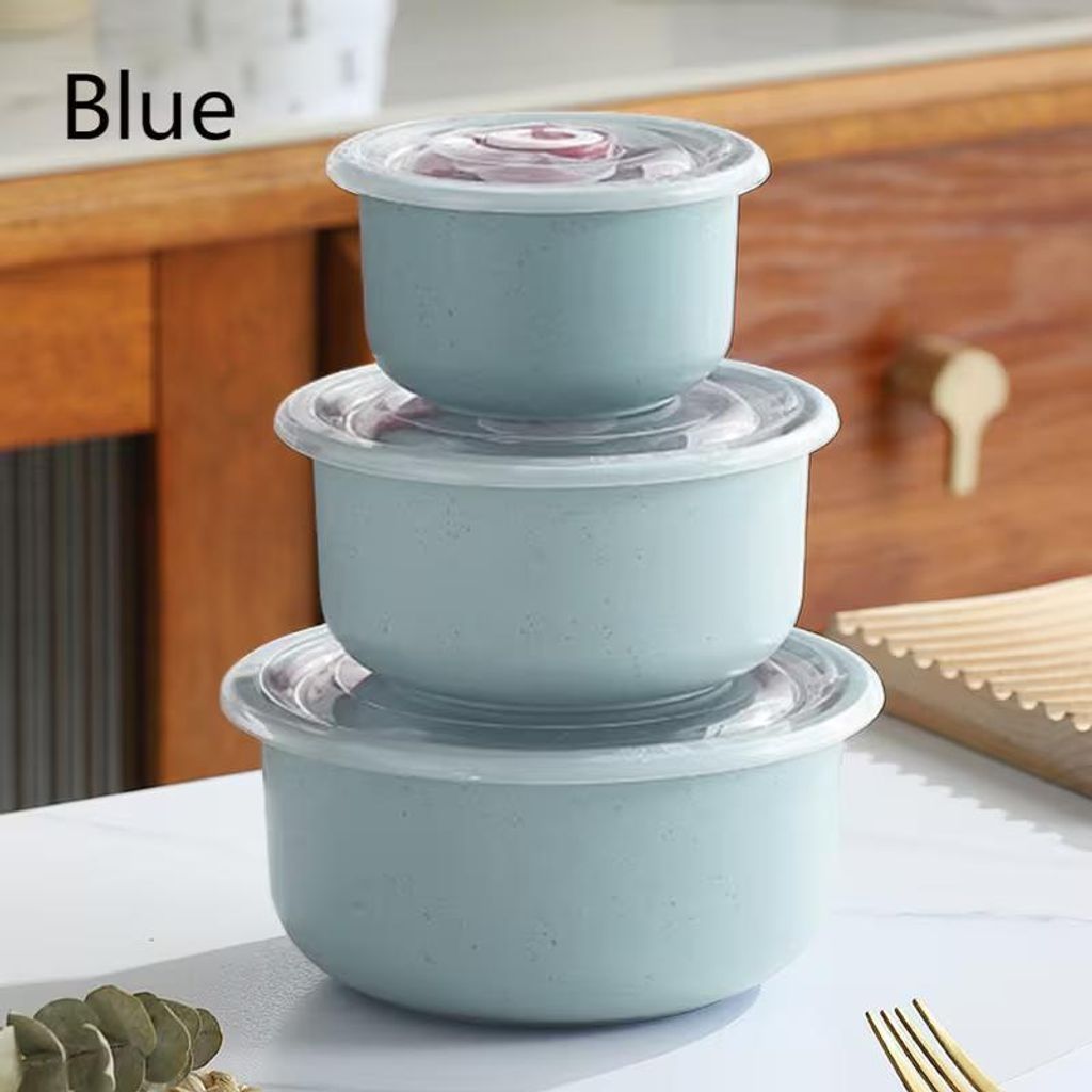 6 er Set Mikrowellengeschirr mit Ventil und Deckel, kühl und heiß BLAU