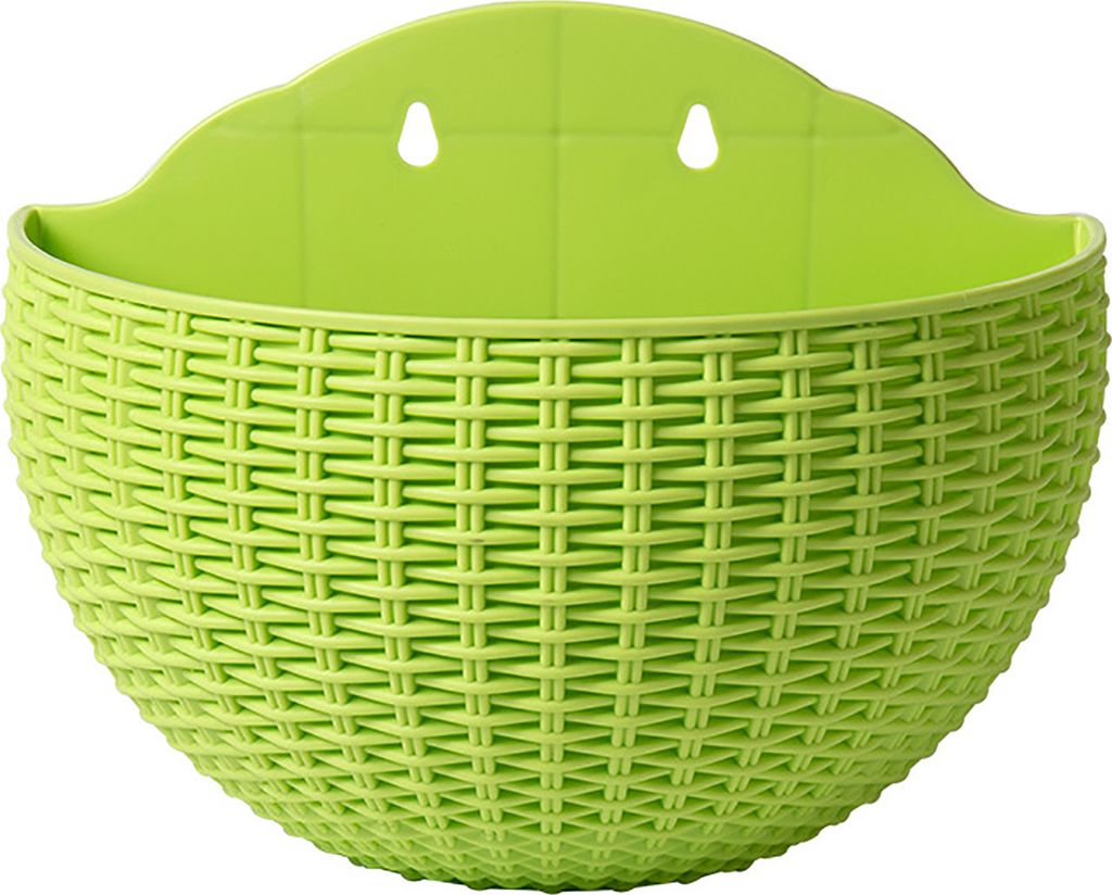 Blumentopf exquisiter wandmontierter Wand-Hängekorb aus Kunststoff für den Garten-Hellgrün