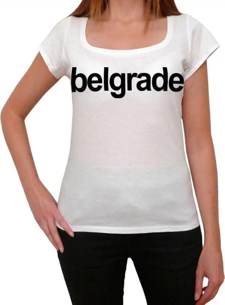 Damen Grafik T-Shirt Belgrade Öko-Verantwortlich Vintage Jahrgang Kurzarm Lustige Druck Geburtstag Geschenk Frau