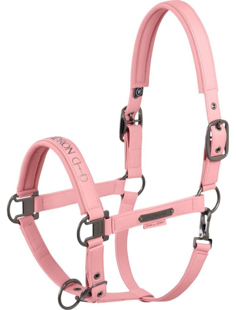 Eskadron Platinum Halfter " FAUX LEATHER DOUBLE PIN ", Lederhalfter, Stallhalfter Größe - Warmblut Farbe - soft rouge
