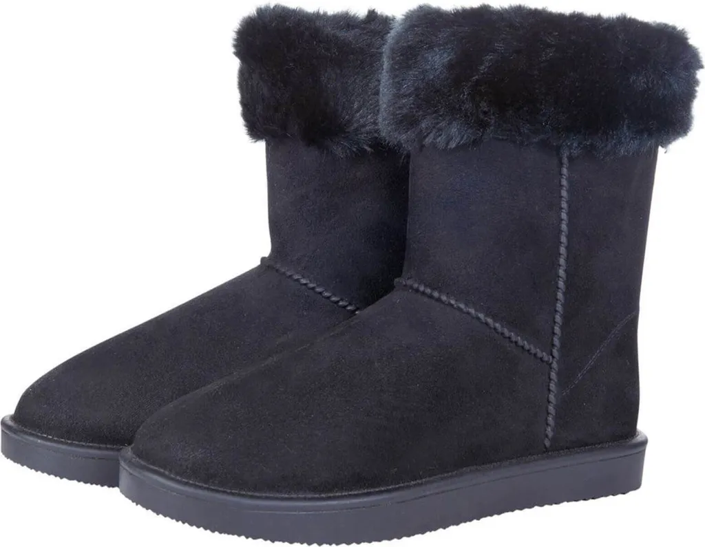 Bottes d'équitation d'hiver HKM Davos Fur Noires en Taille 35 Chaudes
