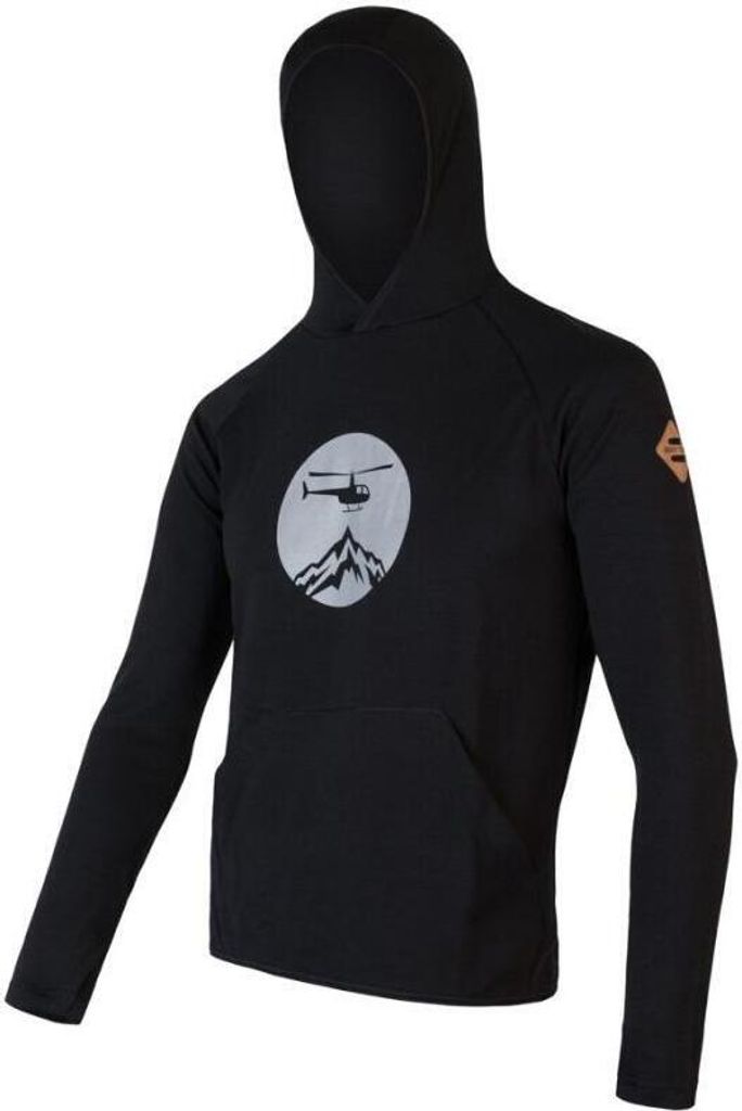Sweatshirt Sensor Merino Upper Heli Herren Känguru Kapuze schwarz größe XL 21200035-03
