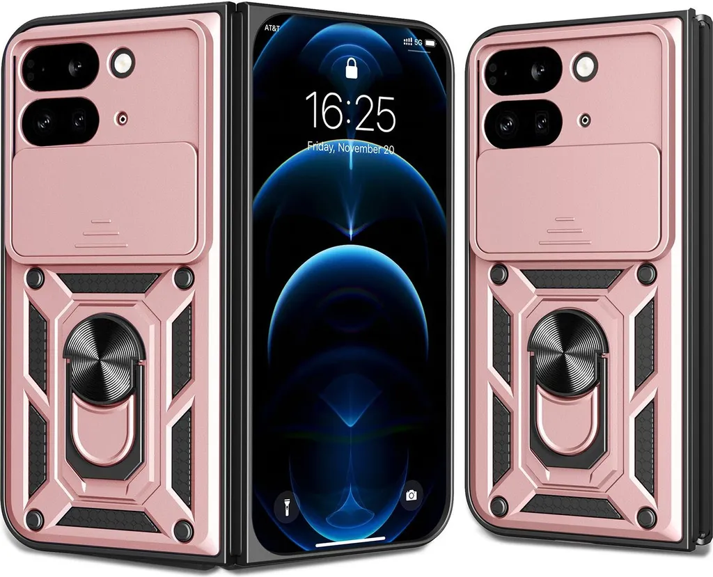 Custodia Google Pixel 10 Pro Fold Rosa con Anello e Protezione Fotocamera