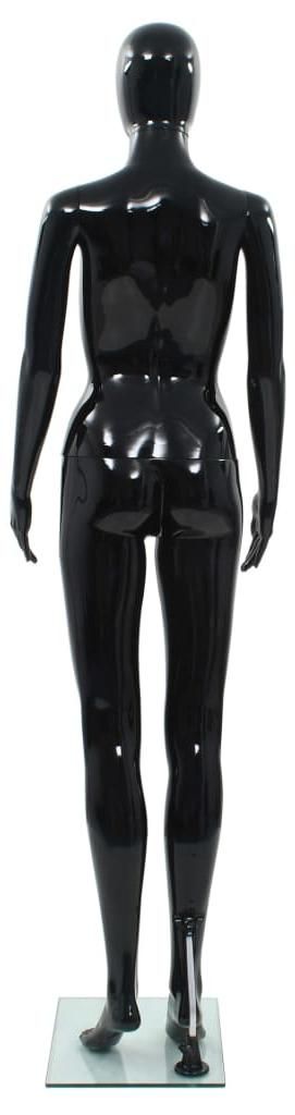 vidaXL Weibliche Schaufensterpuppe mit Glassockel Schwarz Produktbild 