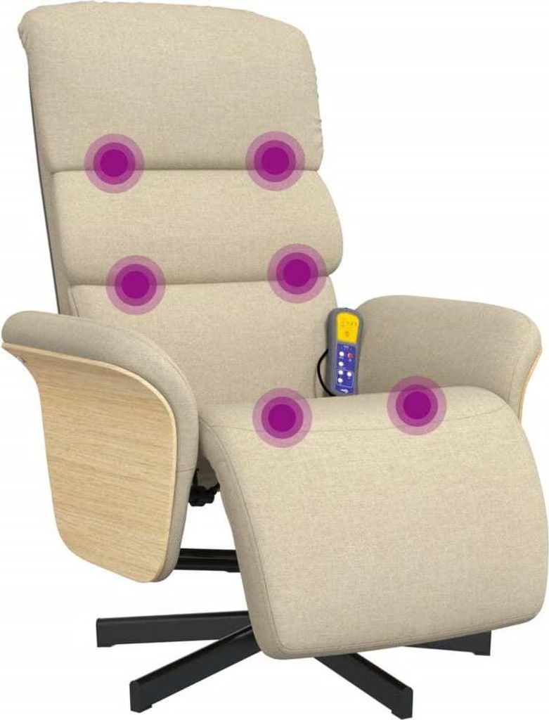 Massagesessel mit Fußteil Creme Stoff