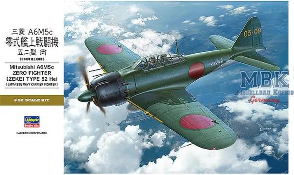 Maquette avion de chasse historique Mitsubishi A6M5c Zero pour diorama