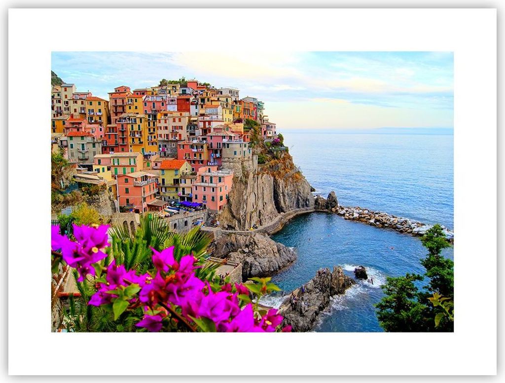 Poster - Poster ohne Rahmen - Italien küste felsen landschaft - 40x30 cm - Wand Bild - Wanddeko - Wandbilder - Kunstposter - Wandposter - Bilder -...