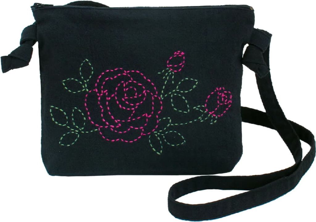 Olympus Sashiko Stickpackung "Tasche", Stoff bedruckt, 18x23x4cm, Original aus Japan