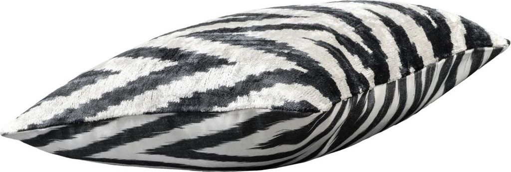 Casa Padrino Luxus Kissen Schwarz / Weiß 40 x 40 cm - Wohnzimmer Deko Accessoires