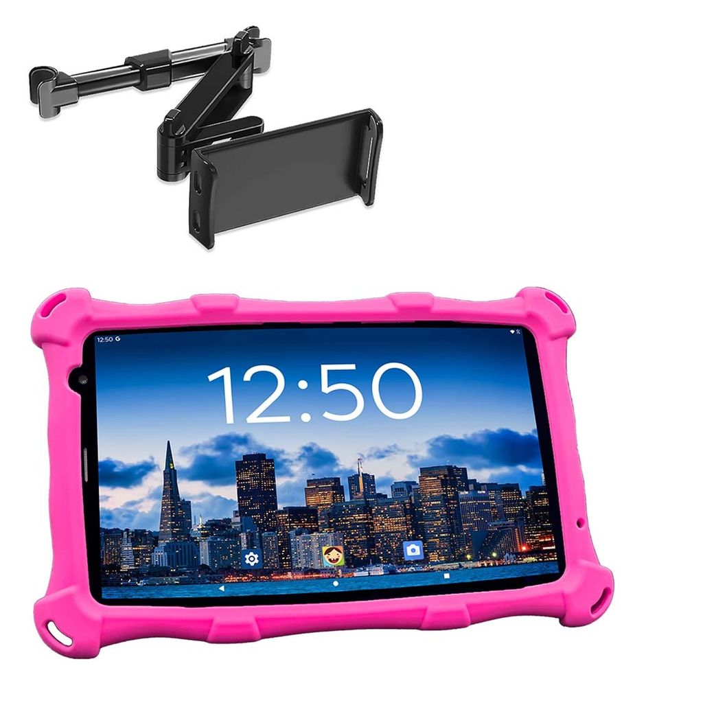 AngelTech Kindertablet PRO MAX Rosa mit Tablet-Halterung Produktbild 