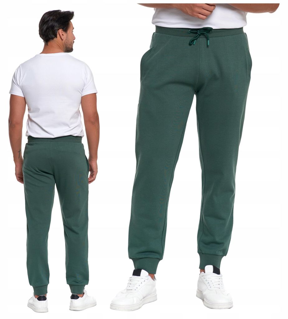 Moraj Herren Jogginghose mit Bündchen, mit Taschen, glatt – Green, Größe XXL