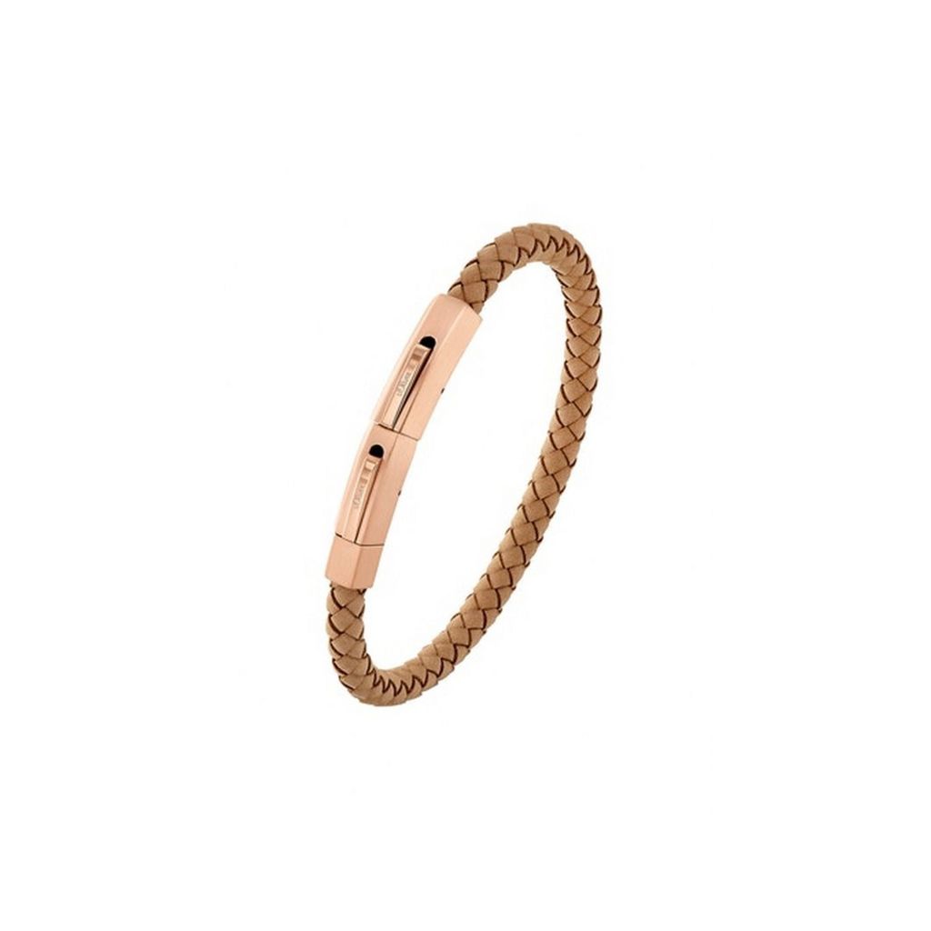 Armband für Herren von s.Oliver aus Edelstahl und Leder, braun