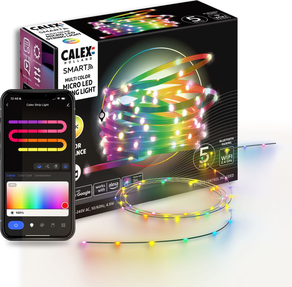 LED páska Calex Smart Micro, 5 metrů, RGBIC, s funkcí Obrázek produktu 