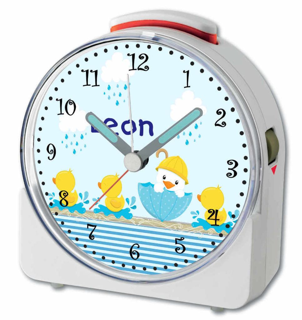 Kinder Wecker Motiv Ente Kinderwecker weiß Produktbild 