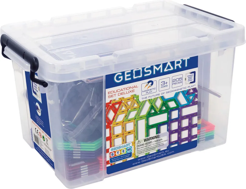 Coffret GeoSmart Deluxe 205 Pièces Aimantées avec Sécurité Renforcée