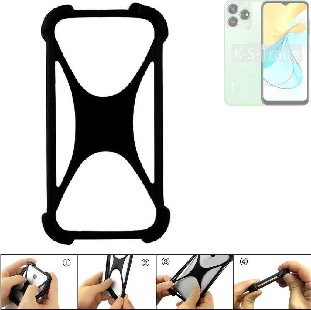 K-S-Trade Handy-Hülle Schutz-Hülle kompatibel mit ZTE Axon 50 Lite Silikon Bumper TPU Softcase Smartphone Stoßschutz, schwarz