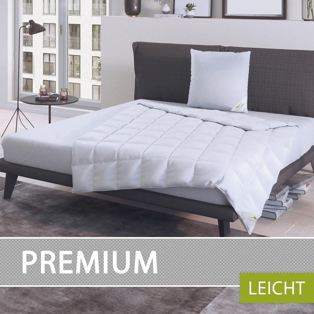 Bettwaren-Shop Daunen Sommerdecke Premium leicht, Füllung: 90% Daunen, 10% Federn 135x200 cm