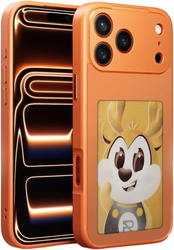 NFC E-Ink Hülle mit Display 4 Farben iPhone 17 Pro-Orange