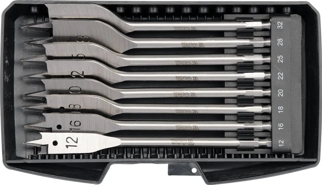 Yato YT-3259 Set 8 Punte Mecchia 12-32mm per Legno Professionale