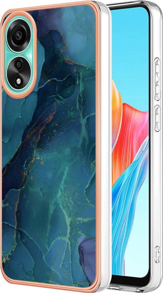 Hülle für Oppo A78 4G Muster TPU Silikon Stoßdämpfer Bumper Schutzhülle Dunkelgrün