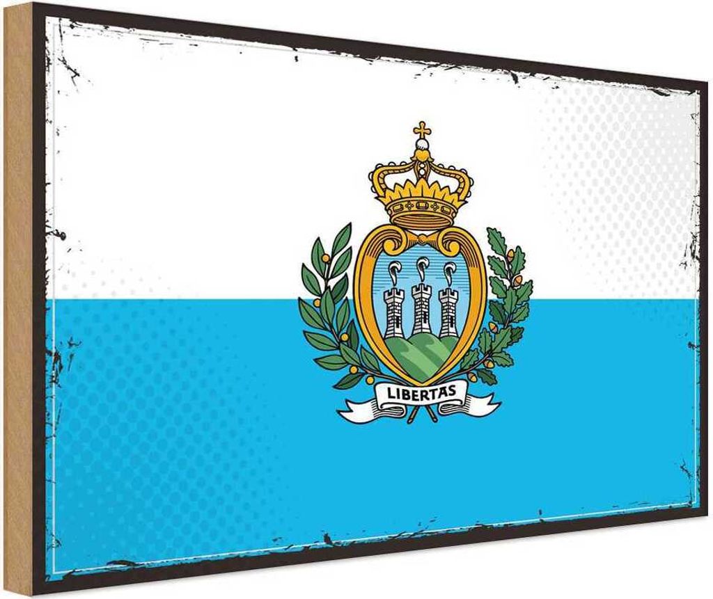 vianmo Holzschild 30x40 cm San Marinos Retro Marino Flagge Produktbild 