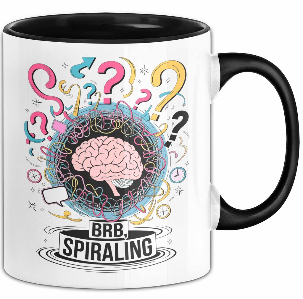 Überdenker Tasse Geschenk Lustige Geschenkidee Spruch Für Beschäftigte Köpfe (Schwarz)