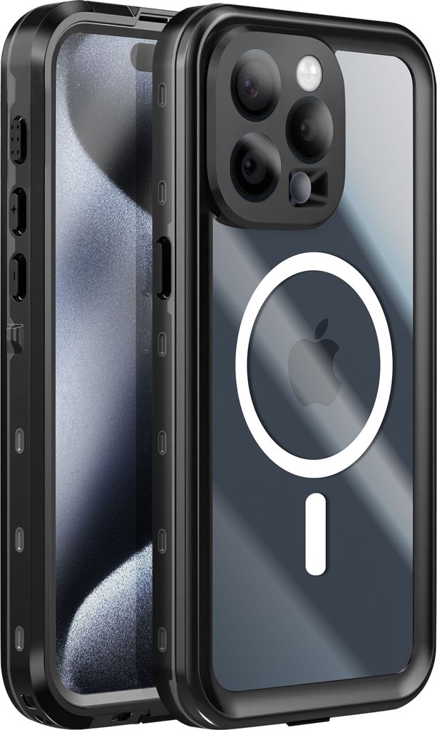 Redpepper, Vollschutz-Hülle für iPhone 15 Pro Wasserdicht MagSafe-kompatibel, Transparent