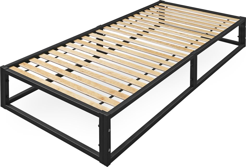 Bett SINUS 90x200 mit Lattenrost (Latten – 22 Stück) | Bettgestell aus massivem Metall aus 30x30x1,2 mm profil | Einfache Montage | Für Erwachs...