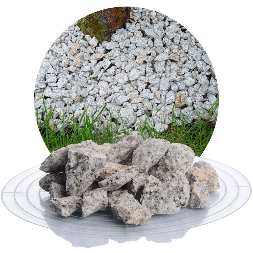 Schicker Mineral-Granit Ziersplitt grau 25 kg-16-32mm Produktbild 