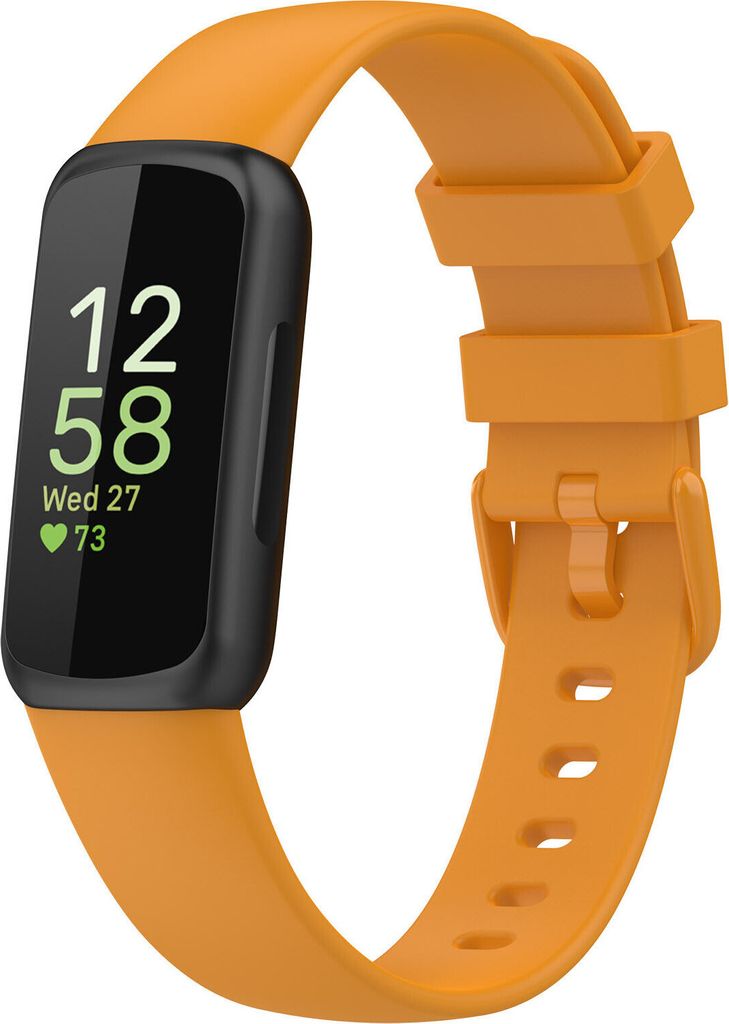 Silikon-Smartwatch-Armband – Passend für Fitbit Inspire 3 – Orange – Strap-it Uhrenarmband / Armband / Armband – Größe: S