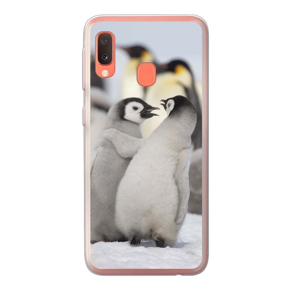 MuchoWow Handyhülle Schutzhülle Hülle für Samsung Galaxy A20e Pinguine - Schnee - Tiere Silikon Softcase Handy Hülle - Abdeckung