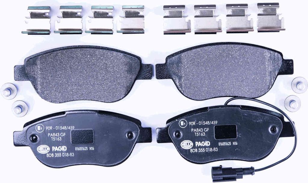 Bremsbelagsatz mit Verschleißwarnkontakt 19 mm HELLA für u.a. FIAT MULTIPLA