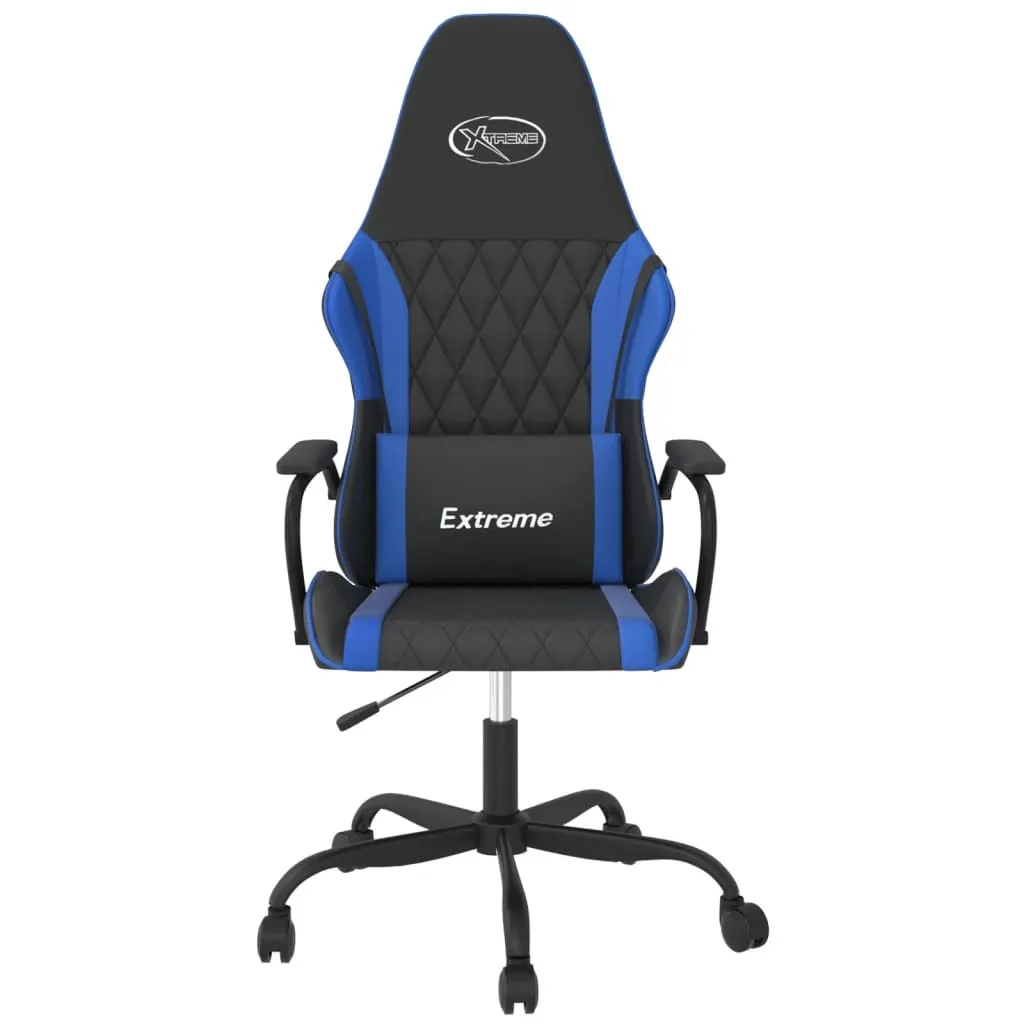 Sedia da Gioco vidaXL con Massaggio USB - Upgrade Setup Nero/Blu - 3