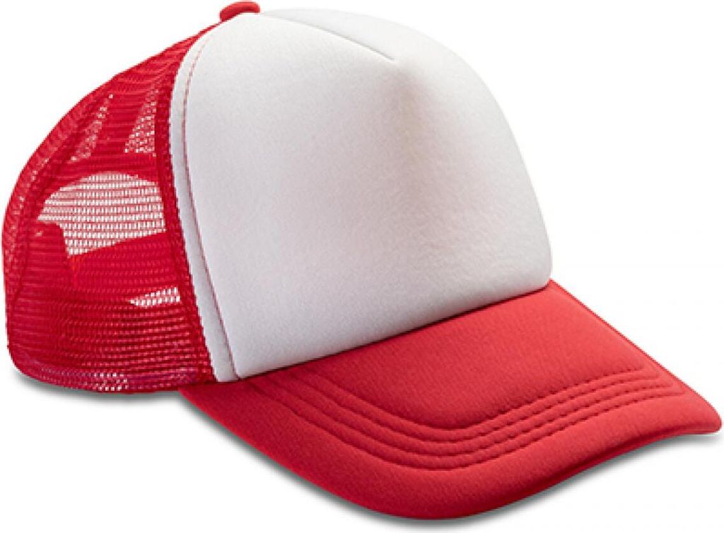 Result Headwear RC089X | Netzkappe Detroit 1/2 Mesh Truckers Cap - Farbe: Red/White - Größe: One Size