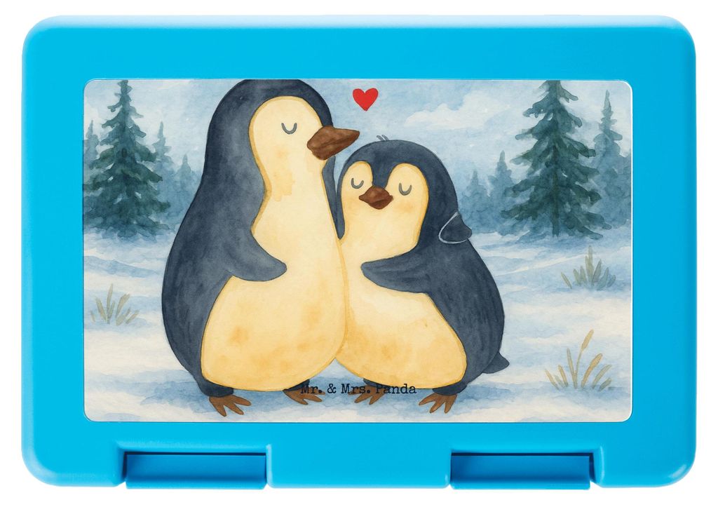 Mr. & Mrs. Panda Lunchbox Pinguin umarmen Design - Weiß - Geschenk, Snackbox, Verknallt, Meal Prep Box, Pausenbox, Hochzeitsgeschenk, Umarmung, Ho...