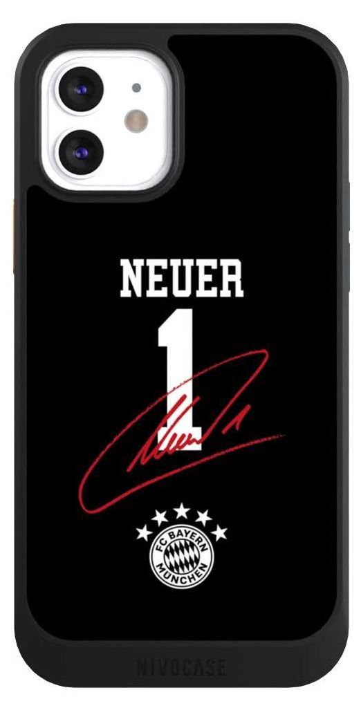 NIVOCASE Hülle für Apple iPhone 12 Handyhülle NIVOcore Case Schwarz FC Bayern München FCB Manuel Neuer