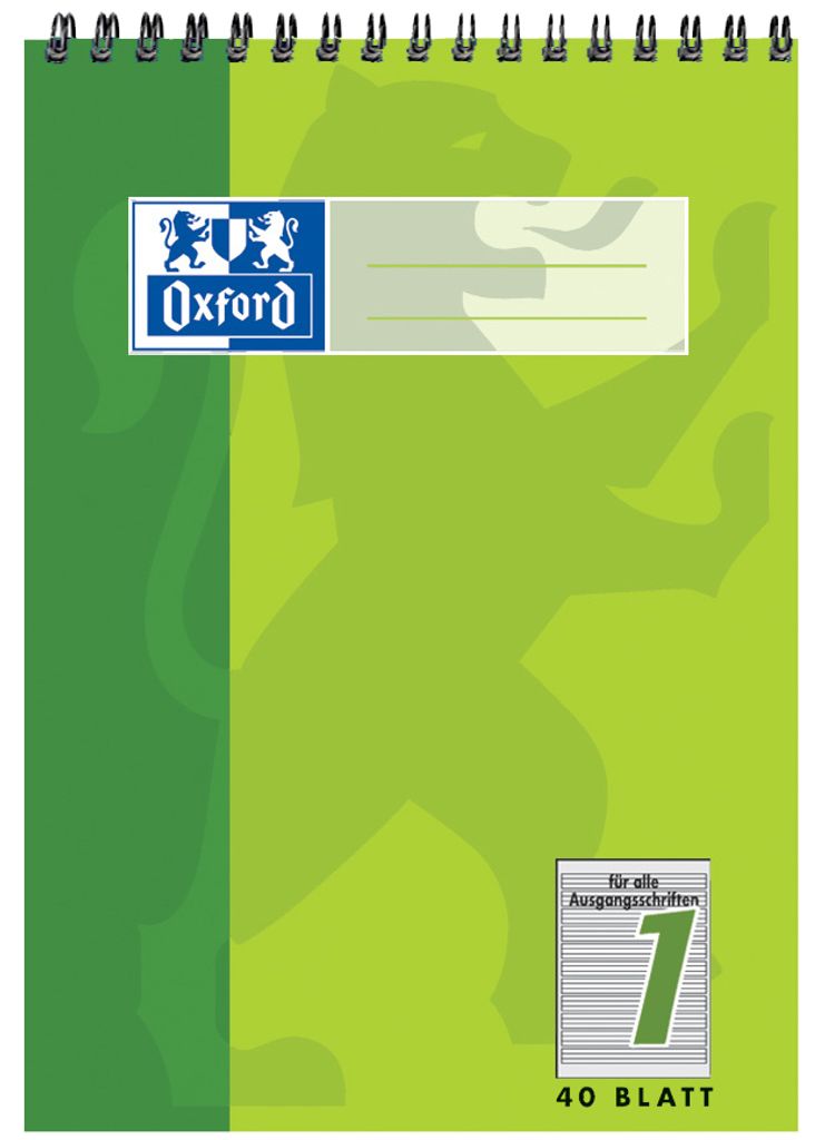 Oxford Schulblock DIN A5 mit Kopfspirale Lineatur 1 40 Blatt