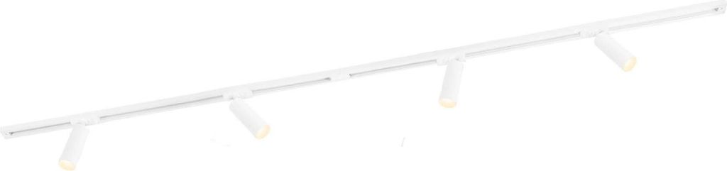 Ledvion - Schienensystem lampen, 2m, 1-Phasen, ohne GU10 Leuchtmittel, Weiss, 4-flammig Spot, spotlight, deckenspot, deckenstrahler, strahler lampe