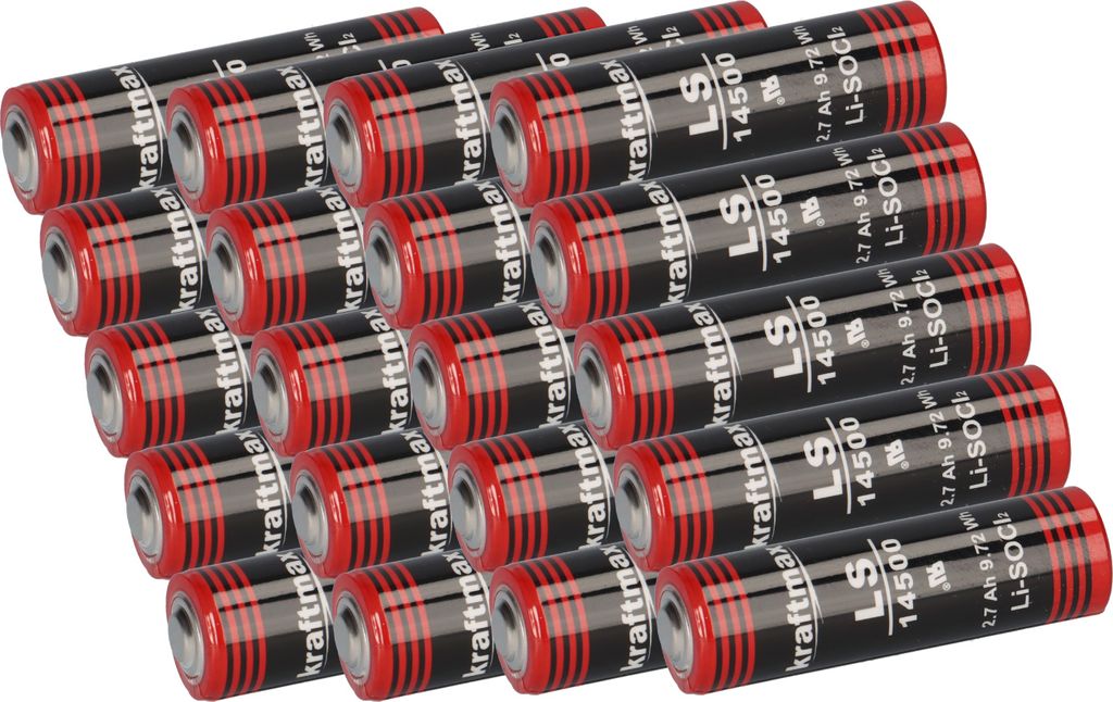 20x Kraftmax Lithium 3,6V Batterie LS14500 ER14505 AA - Zelle