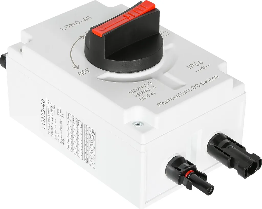 Sectionneur PV DC 32A 1200V IP66 avec connecteurs MC4 - Version de base