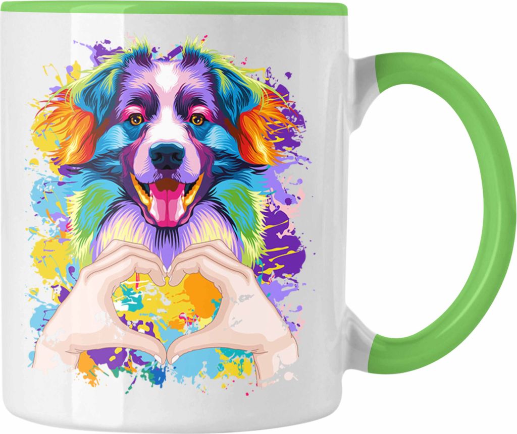 Trendation - Border Collies Besitzer Farbe Love Tasse Geschenk Lustiger Spruch Geschenkidee Border Collies Besitzerin (Grün)