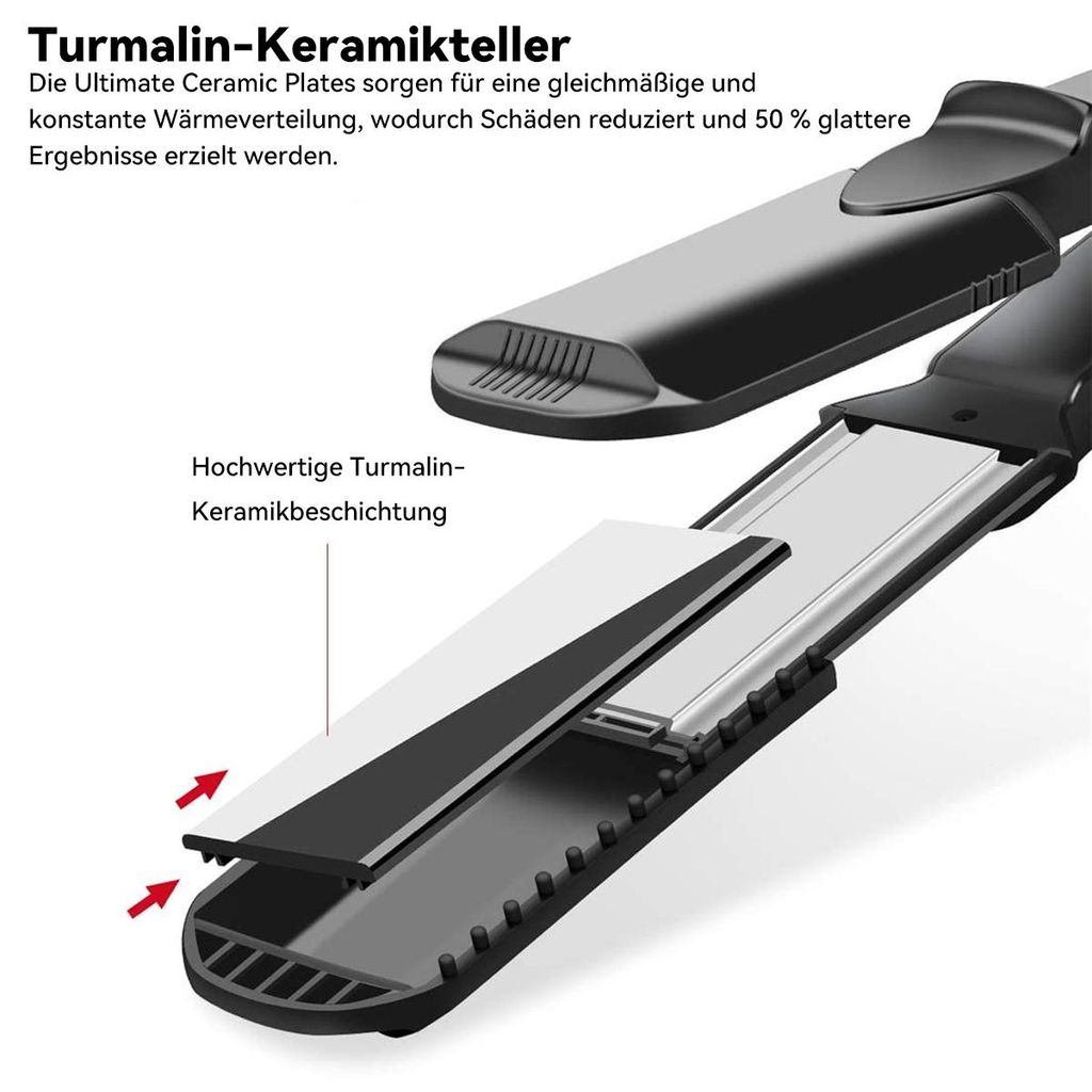 Glätteisen,Kreppeisen für Haare,4 in 1 Haarglätter Glätteisen Keramik,Multistyler Glätteisen Set Welleneisen Temperaturregelung Glattes, Hair ...