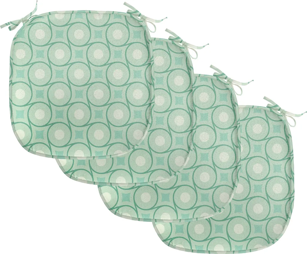 Abakuhaus Cuscini Sedie 40x40 con Lacci - Verde Smeraldo Pack 4