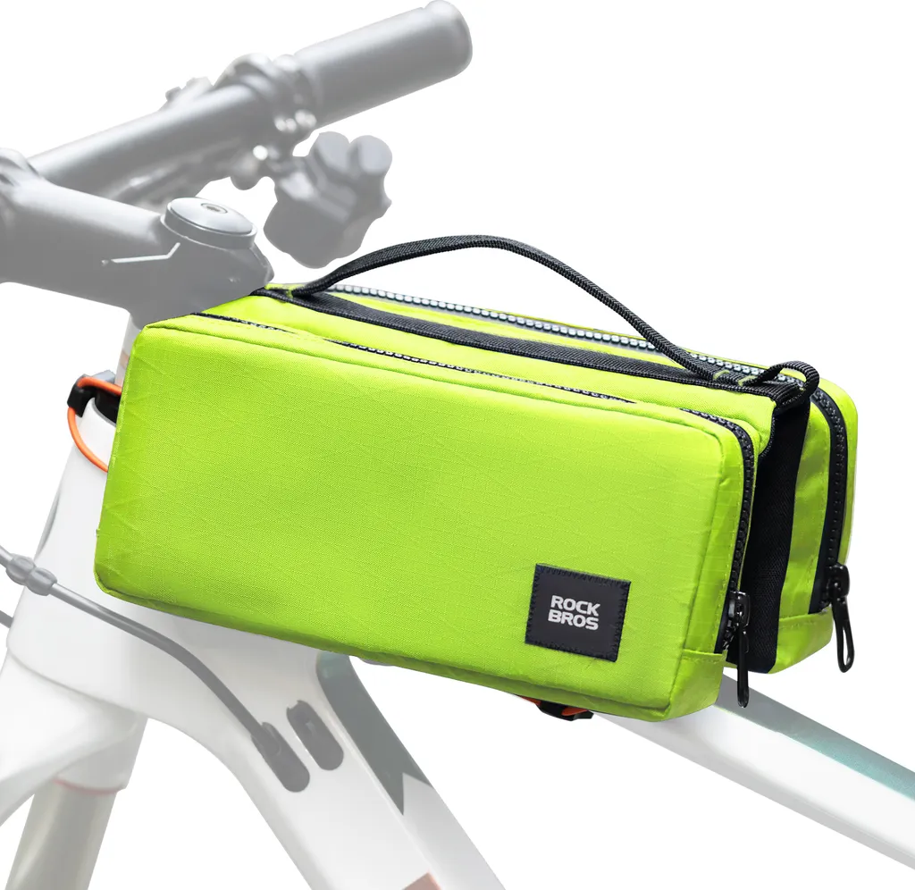 Sac de cadre pour vélo de route et ville 2L Jaune Fluo avec bandoulière