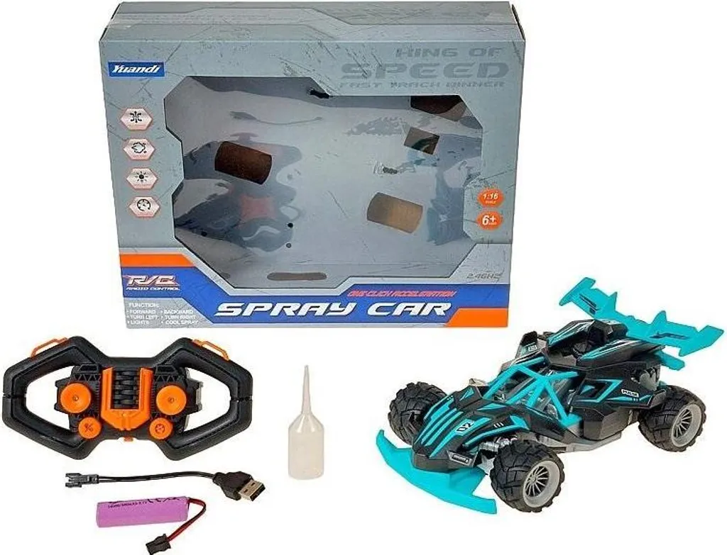 Voiture de sport RC 1:16 pour courses en intérieur avec chargement USB