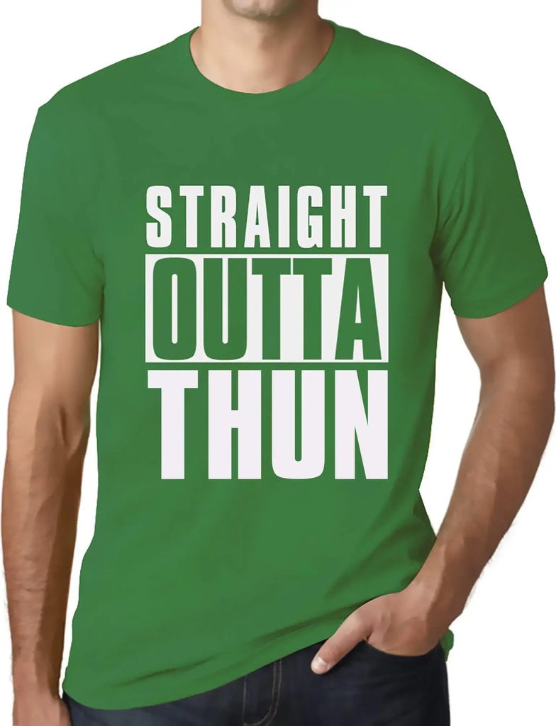 Herren Grafik T-Shirt Direkt aus dem Thun – Straight Outta Thun – Öko-Verantwortlich Vintage Jahrgang Kurzarm Lustige Druck Geburtstag Geschen...