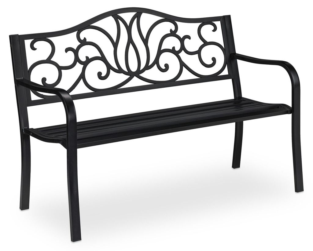 Relaxdays Gartenbank Antik für 2 Personen, Balkon, Produktbild 